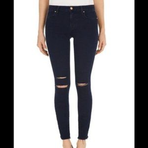 J Brand Blue Dark Wash Mercy Cropped Skinny Jeans